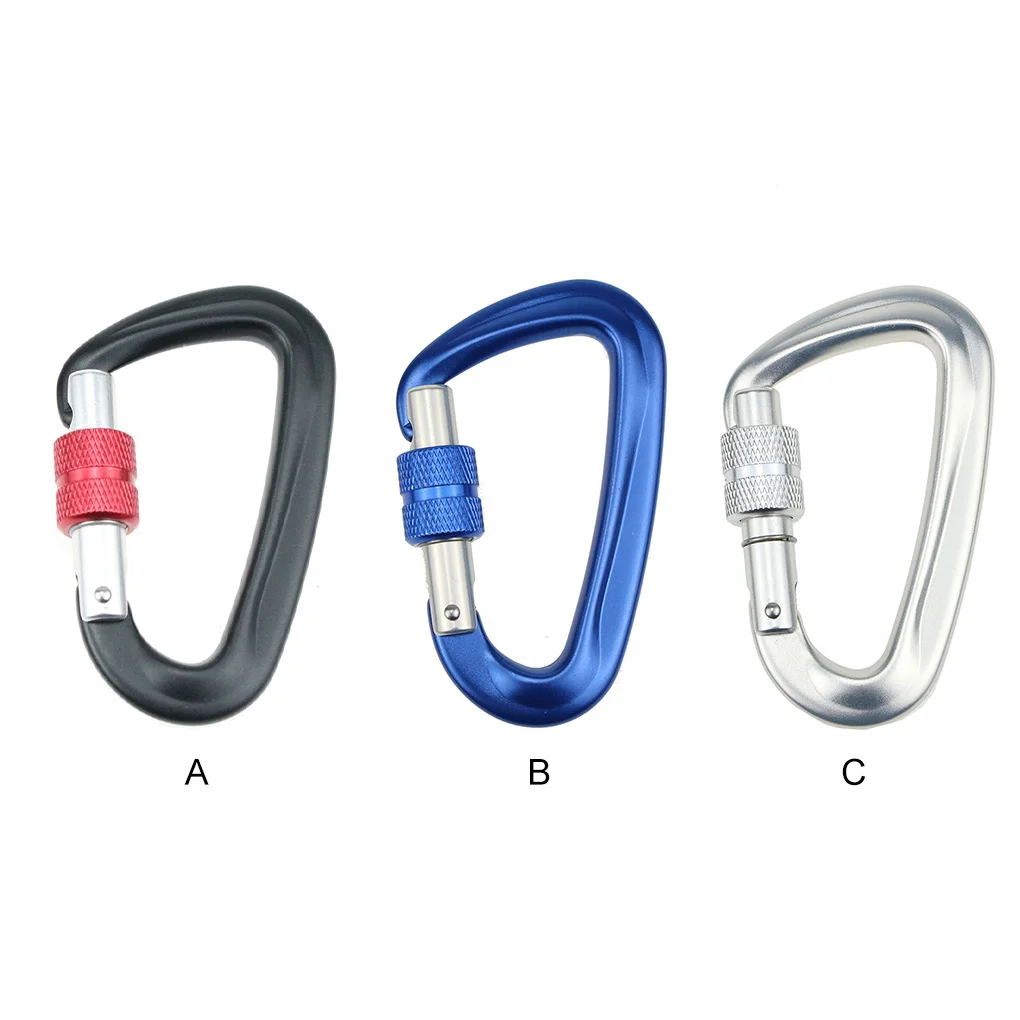 

Carabiner Outdoor Climbing D Shape Mountaineering Karabiner Rope Buckle Hook Safety Ascend Reusable Emergency Keychain