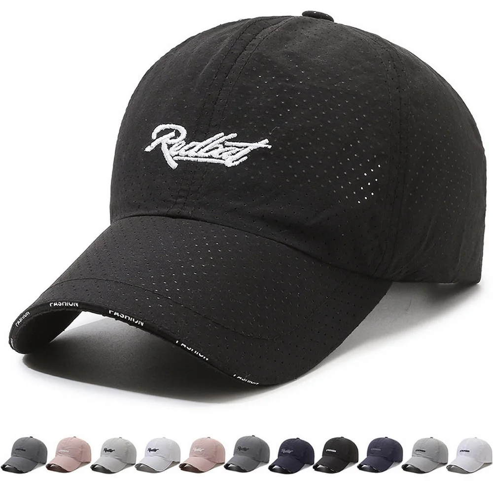 

Summer Baseball Caps For Women And Men Mesh Sports Hats Polyester 56-60cm Quick Dry Brim Print Outing Fishing BQ0540