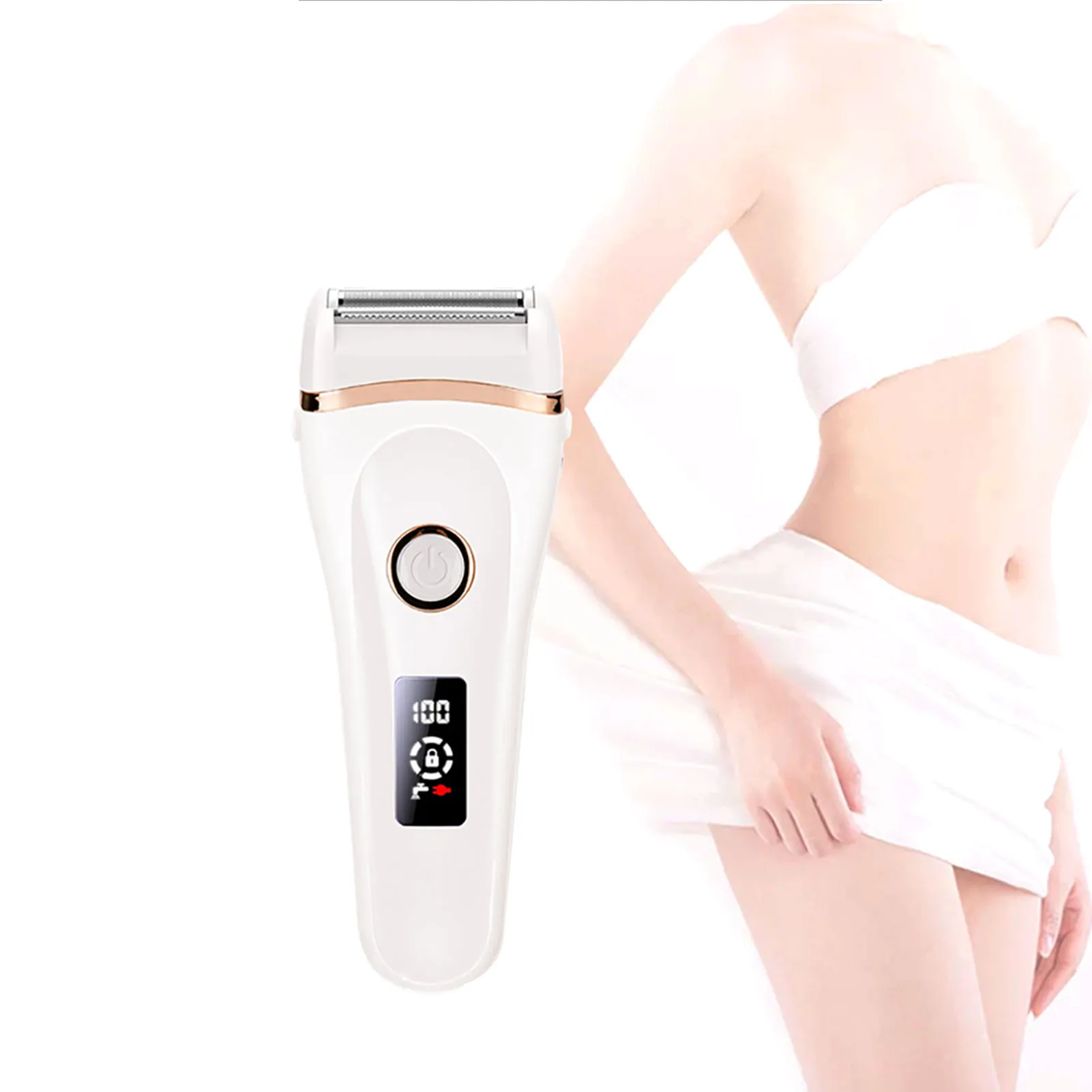 

Electric Lady Shaver Women's Razor With LED Display 3 In 1 Blade Portable Bikini Trimmer Cordless Waterproof Painless Female