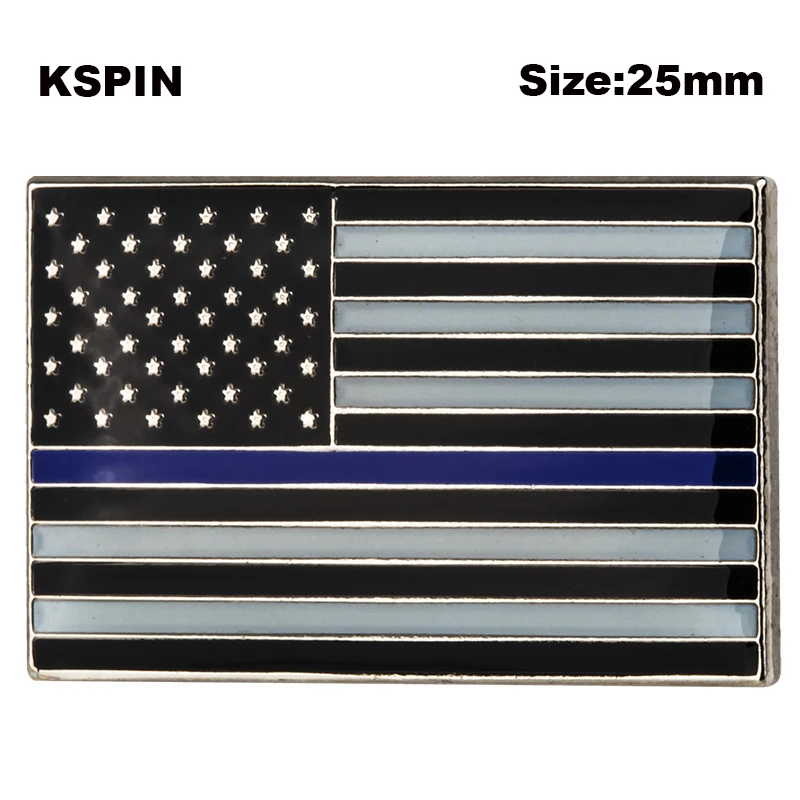 

U.S.A Police Blue Lapel Pins Badge Brooch Badges on Backpack Pin Brooch