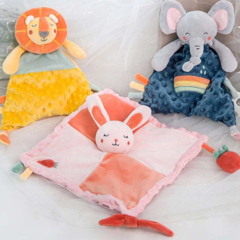 

Baby Plush Stuffed Toy Soft Cartoon Lion Rabbit Pacifying Towel Pacifying Doll Newborn Comfortable Towel Sleeping Toy Gift