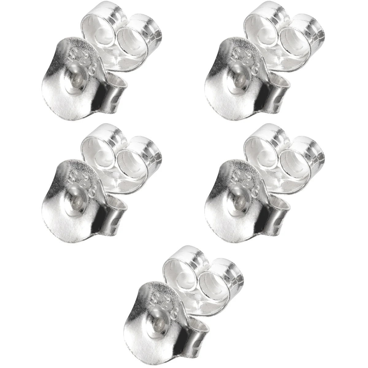 

5 Pairs Metal Ears Earring Accessories Locking Stopper Earrings 0.6x0.6cm Secure Plug Backing Silver Jewelry Miss