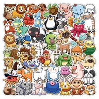 50 cute cartoon stickers small animal stickers mobile phone shell luggage notebook children stationery hand account stickers