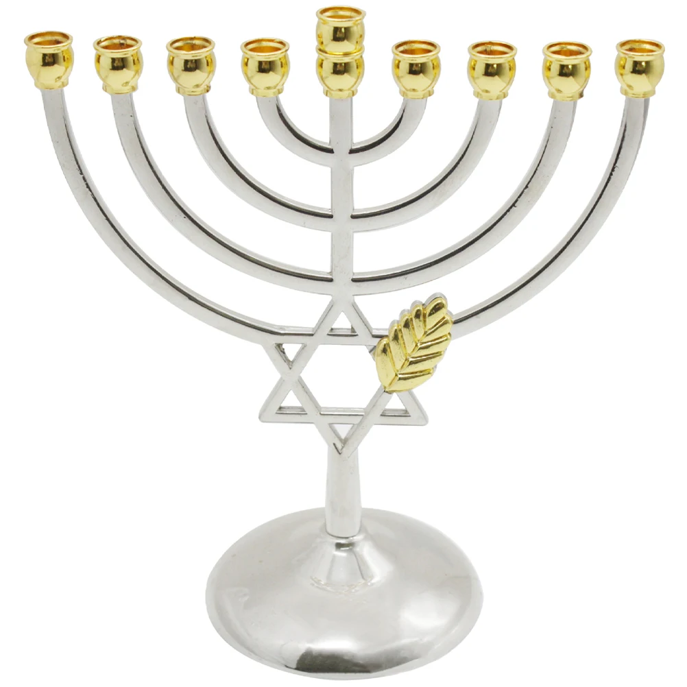 

Jewish Candle Holder Hanukkah 9 Branch Candlestick Classic Branches Candle Stand Menorah Stand Table Candelabra Ornament
