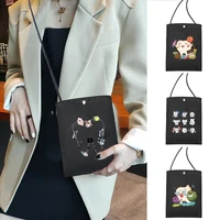 mobile phone bags purse lady wallet teeth series print shoulder crossbody pack female handbag sports wallet small mini messenger