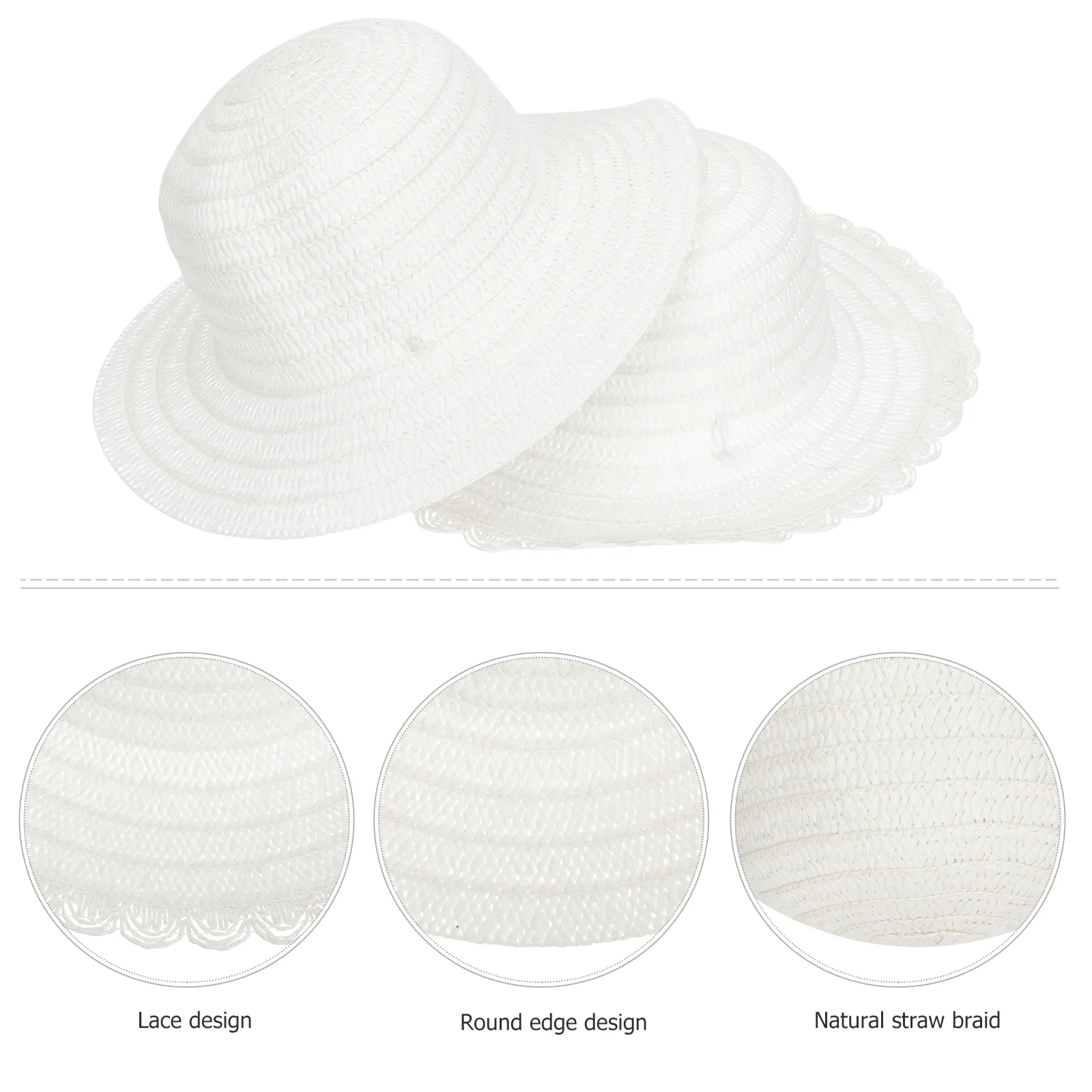 

8pcs DIY Straw Hats DIY Painting Sun Protective Hats Creative Kids Handcrafts