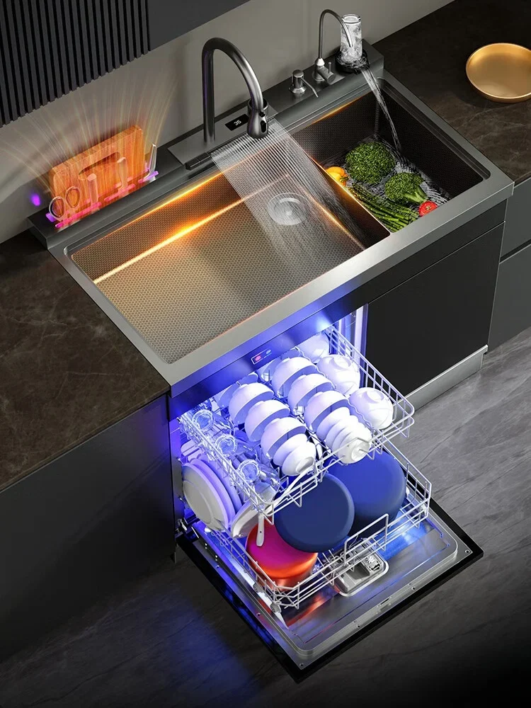 Máquina De Lavar Louça Integrada Lavadora Pratos Ultra-sônica Embutida Totustas Automática 220В 50Гц AIO