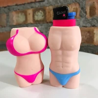 creative sexy body cigarette lighter case couple lovers gifts lighters waterproof silicone protective cover smoking accessories