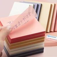 50 sheets creative transparent pet memo pad posted it sticky notes planner sticker notepad school supplies students stationery