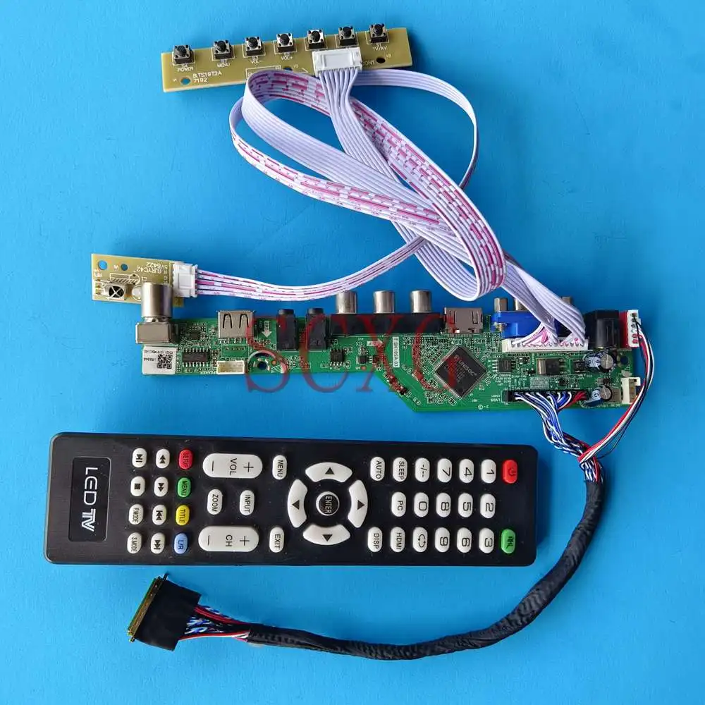 

Плата контроллера NT156WHM-N50 для ЖК-экрана со светодиодной панелью, VGA AV USB HDMI-совместимый 40-контактный LVDS 1366 768 15,6 дюйма, аналоговый ТВ-сигнал