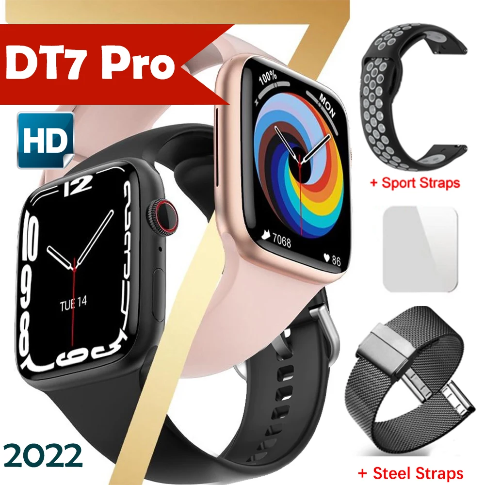 

Оригинальные Смарт-часы DT7 Pro серии 7 2 кнопки смарт-часы Bluetooth Вызов беспроводной для мужчин и женщин 45 мм 2022 для IOS Android