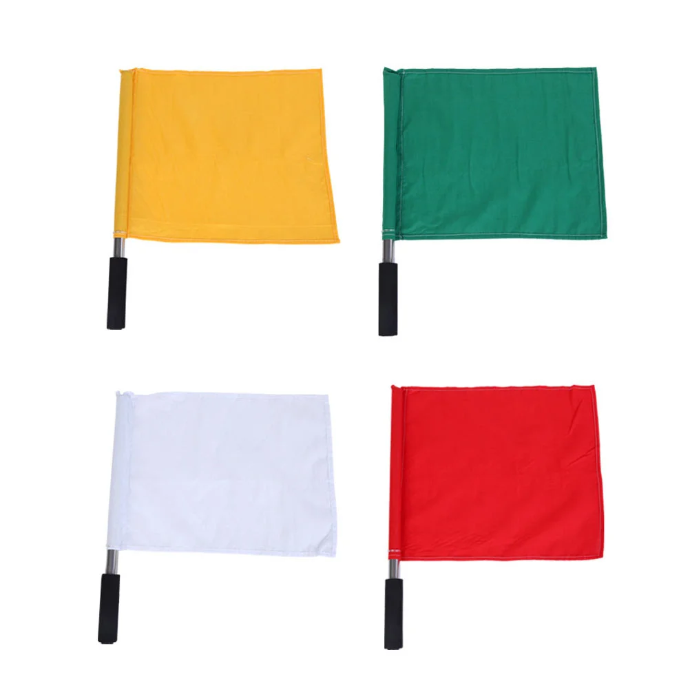

Flag Flags Referee Hand Waving Cheer Fan Pole Steel Stainlesscommanding Soccer Match Field Racing Banner Outdoor Corner Ref Line