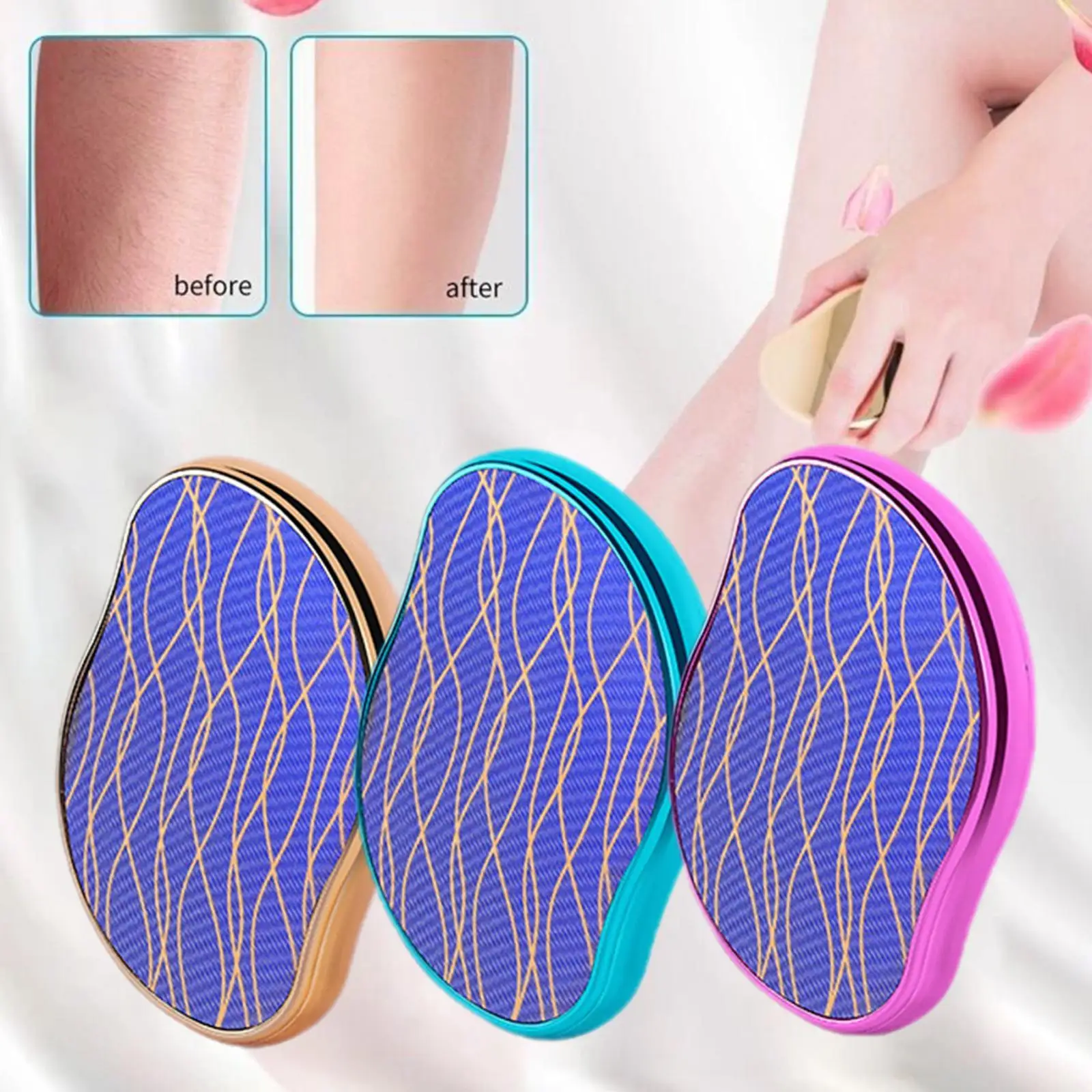 

2pcs Physical Hair Removal Painless Safe Epilator Easy Cleaning Reusable Body Beauty Depilation Tool Crystal Hair Eraser 2022