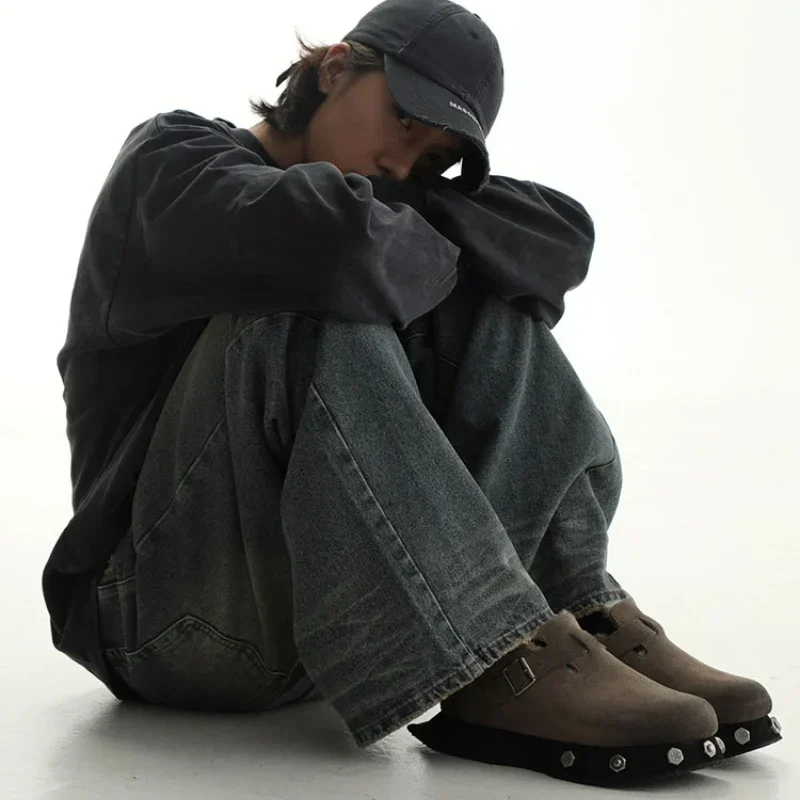 Женские кожаные бостонские дизайнерские туфли на толстой подошве с шипами ивы