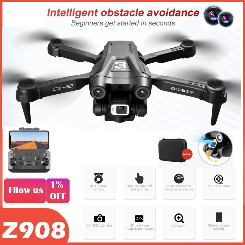 

Z908 Pro Mini Drone Obstacle Avoidance Drone With Camera 4K Profesional Helicopter RC Quadcopter 4K Camera Drones RC Dron