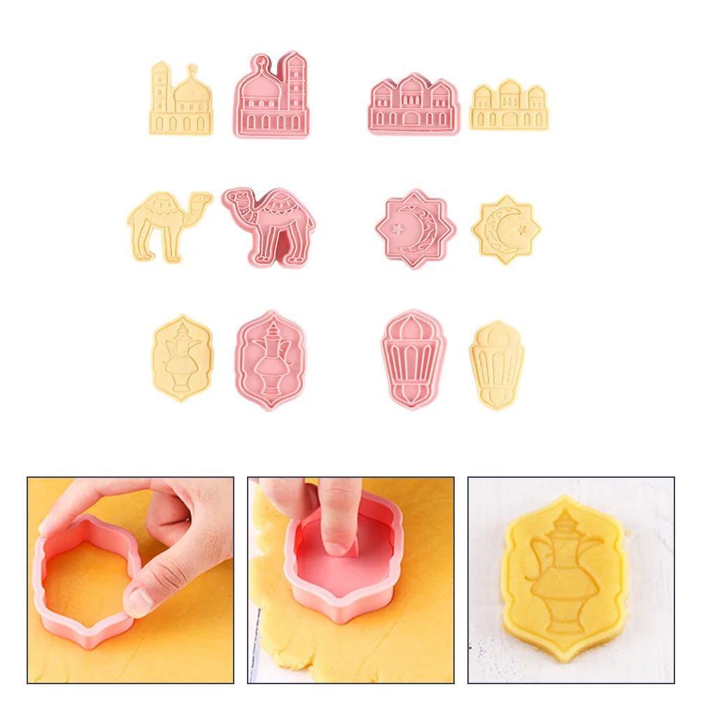 

Silicone Molds Chocolate Cut Out Biscuit 5.8X5X2CM Ramadan Islamic Pink Cake Fondant Cutters Moon Star Cake