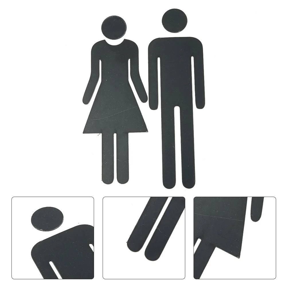 

1 Pair DIY Man & Woman Toilet Sticker WC Door Sign Decals Toilet Signs Restroom Washroom Signage Plaque Wall Sticker Decor