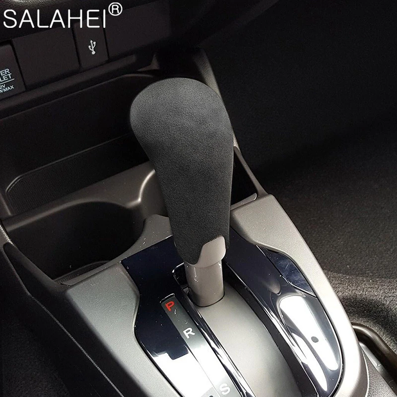 

Alcantara Suede Car Gear Shift Lever Cover Handle Protection Frame Sticker For Honda FIT 2014-2018 Interior Retrofit Accessories