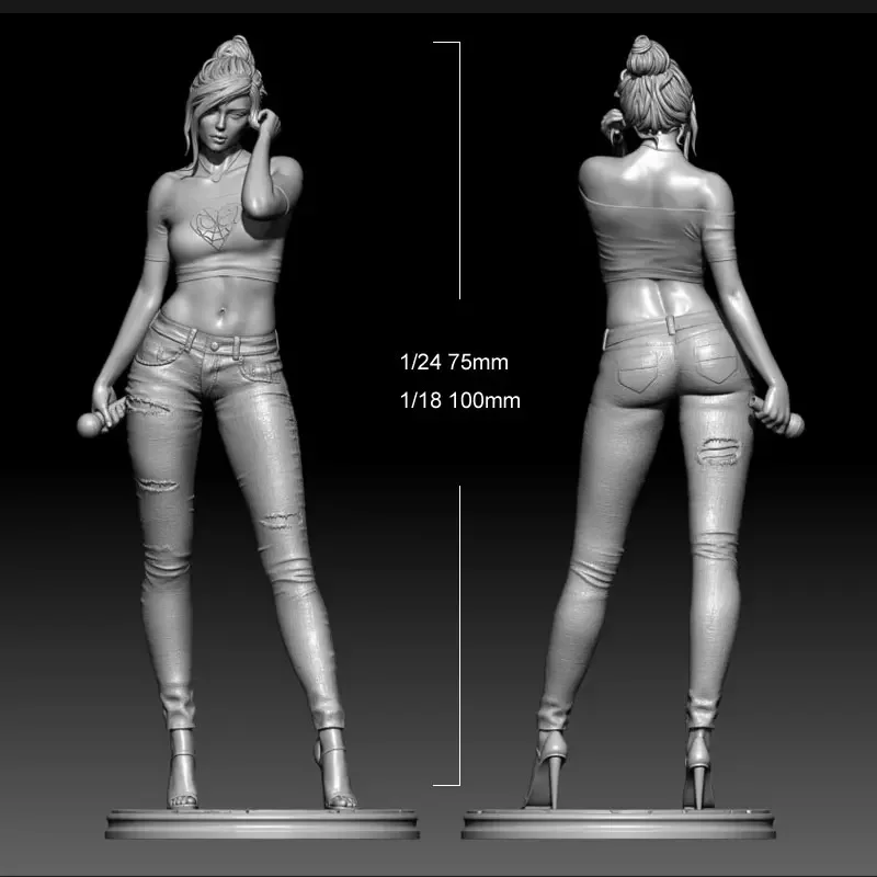 Неокрашенная смоляная модель певицы RW-543