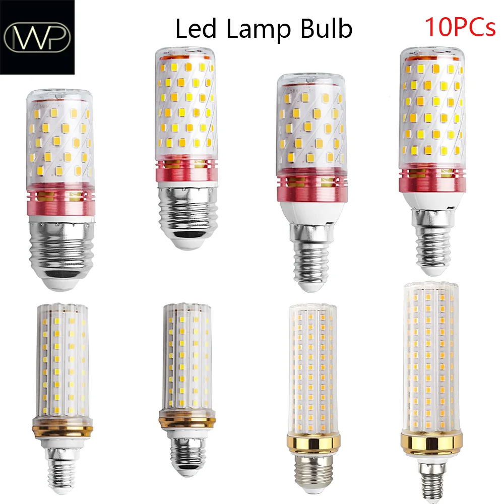 

10pcs 220V Led Lamp Bulb E14 Led Candle Light Bulb E27 Table Corn Lamp Led 12W 16W 24W 20W 30W Bombilla Chandelier Lighting