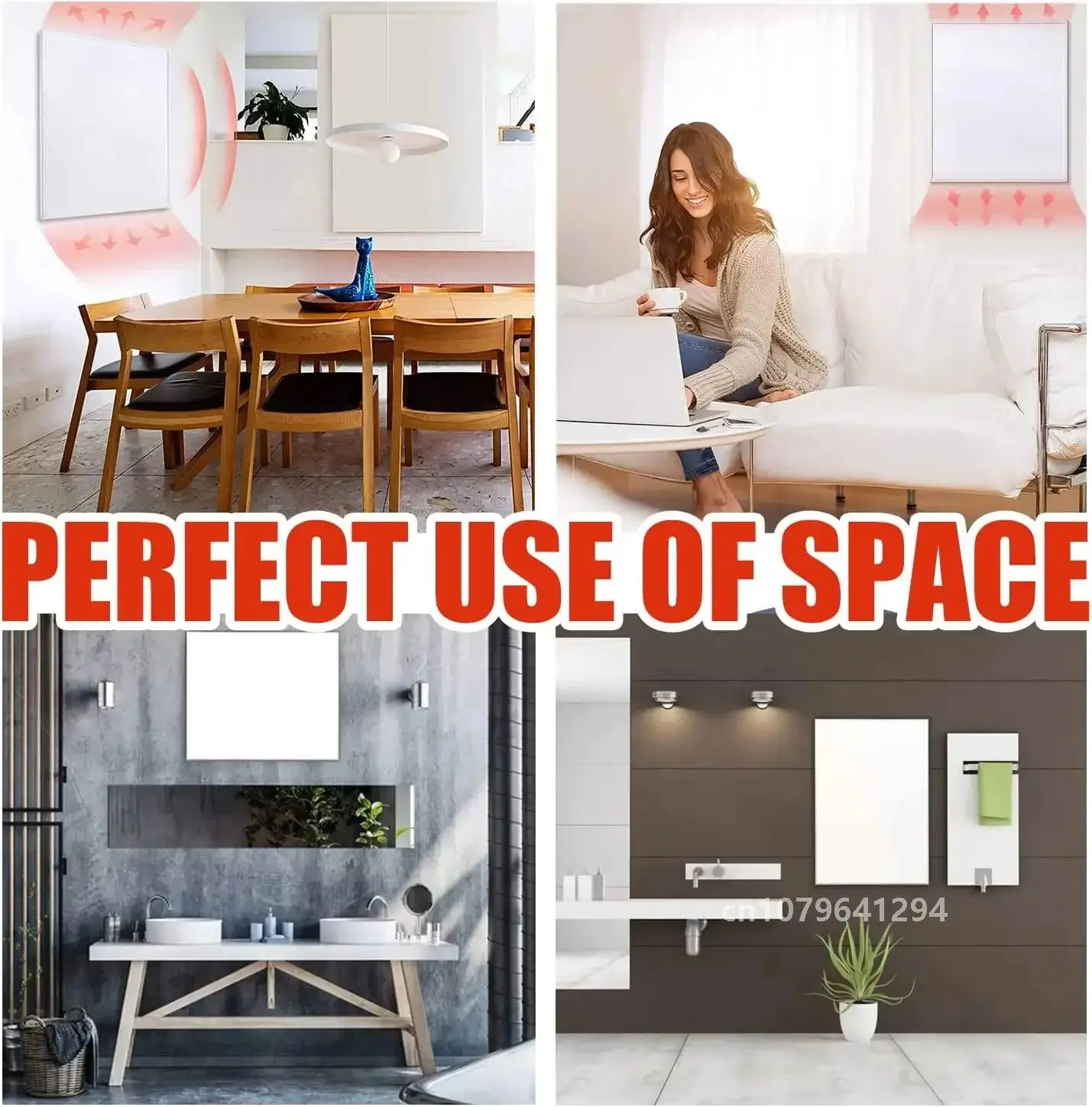 180 Вт 300x600 мм Инфракрасный панельный обогреватель Настенный маршрутический