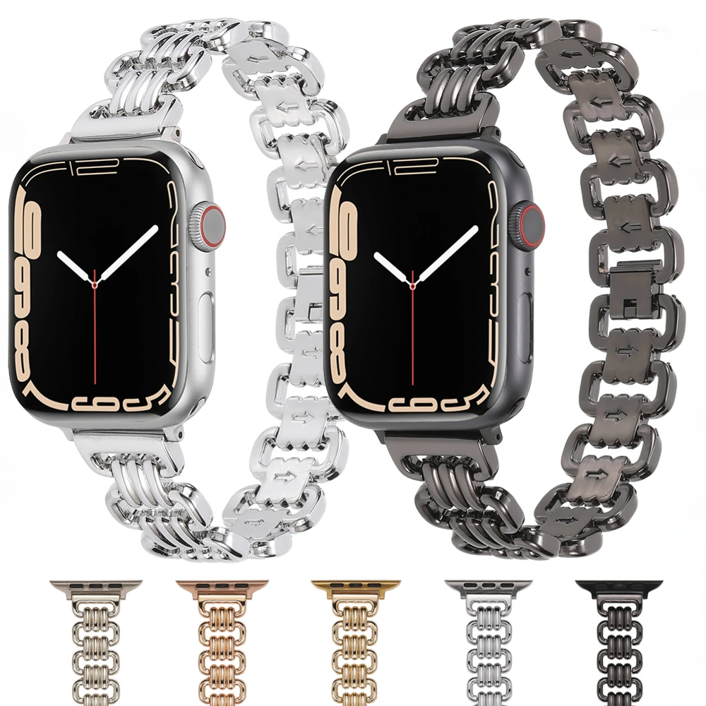 

Metal Strap for Apple Watch Ultra 49mm 8 7 45mm 41mm U-shaped Bracelet Wristband for iWatch Series 6 5 4 3 SE 44mm 40mm 42mm38mm