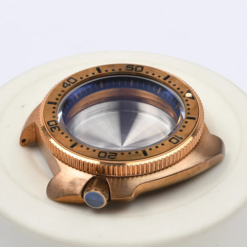 Фото 6105 Бронзовый корпус часов Abalone C3, светящееся сапфировое стекло, корпус часов для дайвинга, подходит для Seiko для NH35/NH36, модные часы с автоматическим механизмом №5