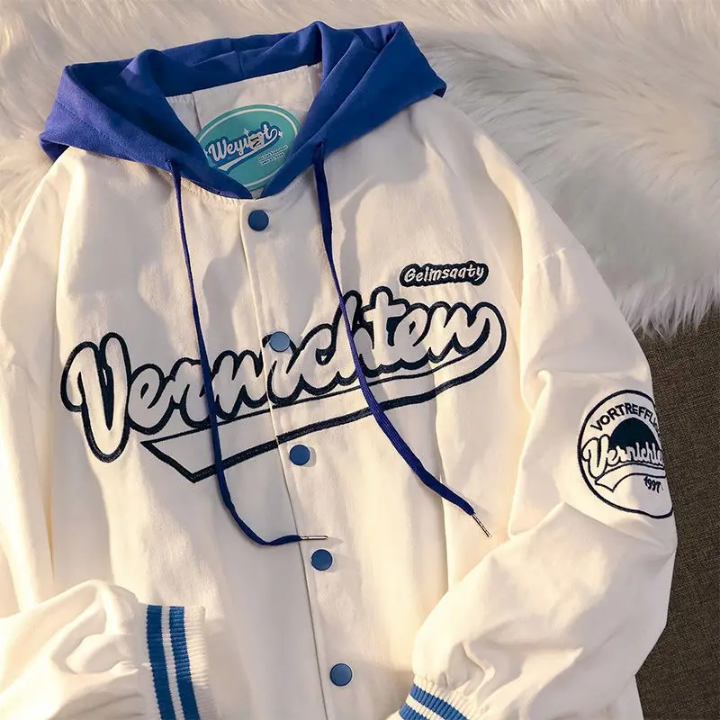 

Модная бейсбольная Униформа большого размера с вышивкой и надписью для женщин, свободная американская уличная куртка в стиле Харадзюку для...