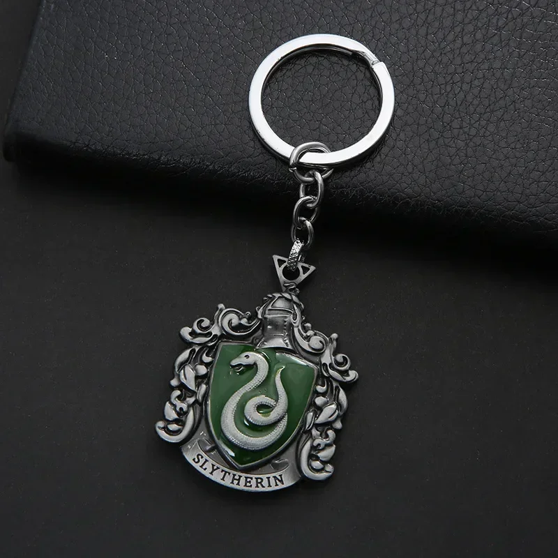 Harries Potter Keychain Hogwarts Slytherin Gryffindor Badge Movie Peripherals Cosplay Accessories Backpack Charms Kids Gift Toys