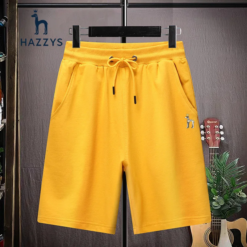 HAZZYS New Summer Men's Shorts Casual Loose Sports Pocket Shorts Cool Drawstring Five-point Pants Trendy Fashion Pants