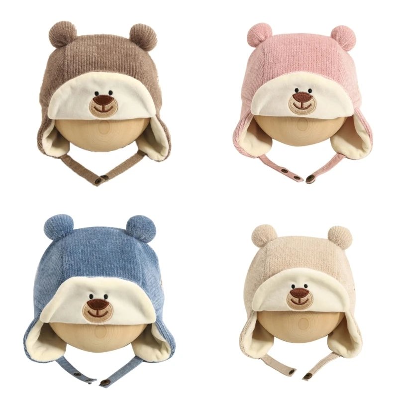 

Baby Winter Hat Girls Boy Ear Flaps Hat Windproof Ear Muffs Bonnet Caps Outdoor Sport Headwear Toddler Skiing Headdress