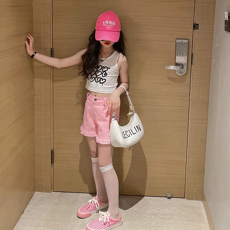 Роскошный летний детский костюм с шортами новый жилет без рукавов пальто для