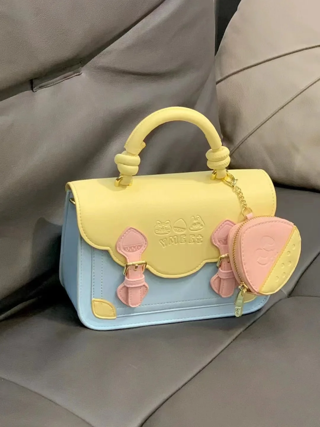 Симпатичная сумка-почтальонка контрастных цветов 2023 женская сумка через плечо с