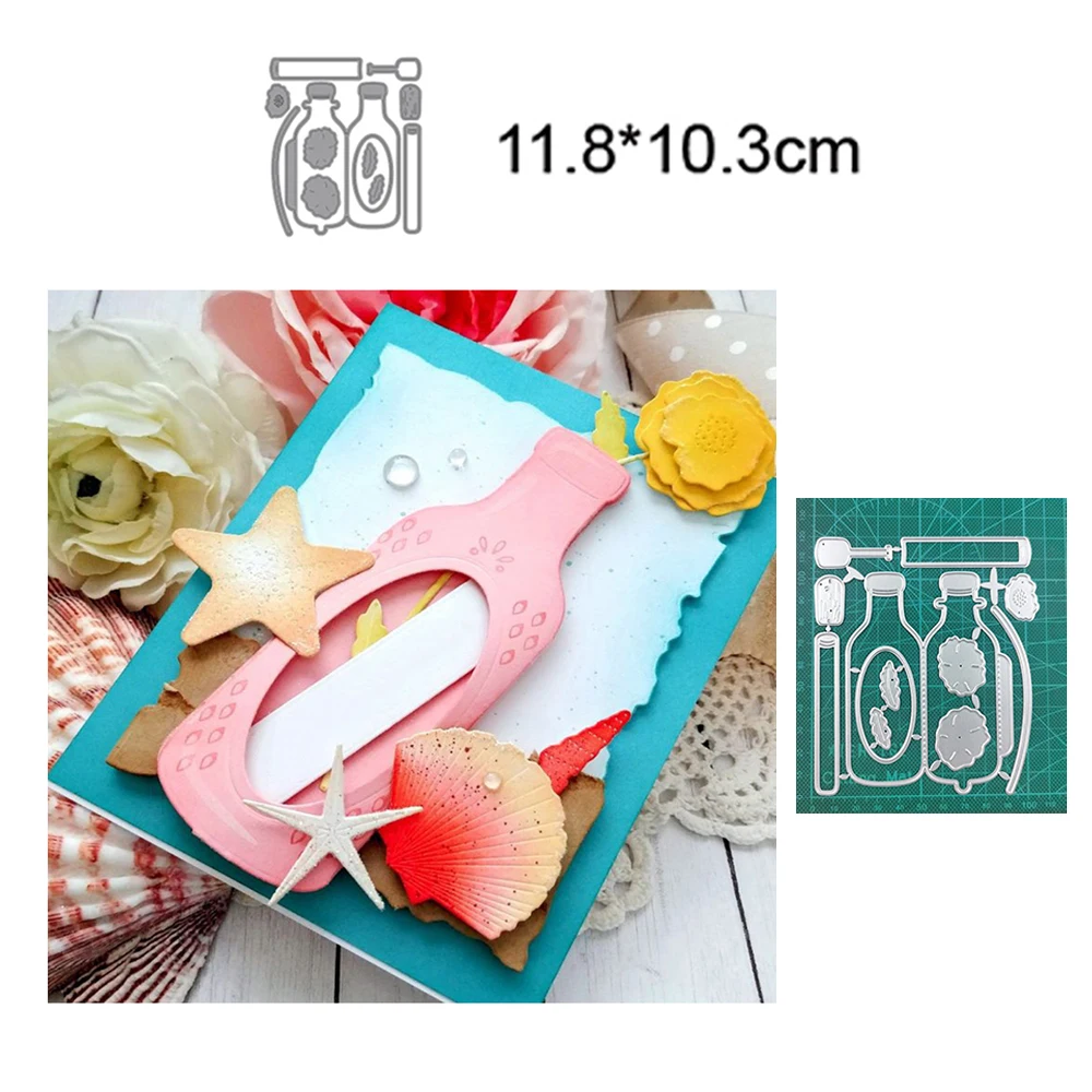 

Drifting Bottle 2022 New Metal Cutting Dies Decorative Scrapbooking Photo Album Paper Knife Blade Punch Embossing