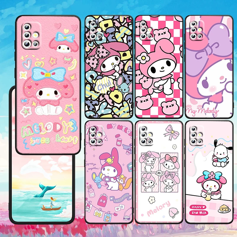 

Sanrio Melody Cartoon Cute For Samsung A73 A72 A71 A53 A52 A51 A42 A33 A32 A23 A22 A21S A13 A04 A04S A03 5G Black Phone Case