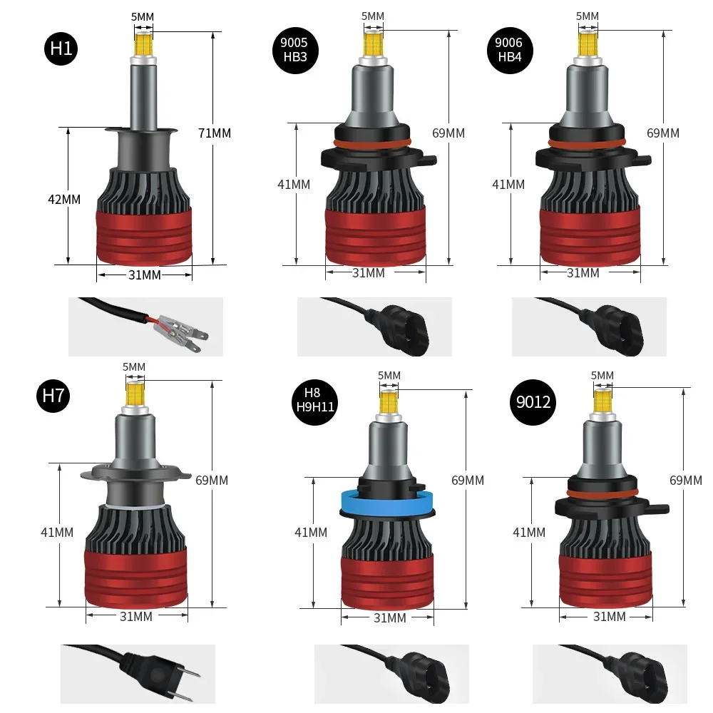 2 шт. 360-градусный свет CSP автомобильные светодиодные фары H7 H11 загнутые 360