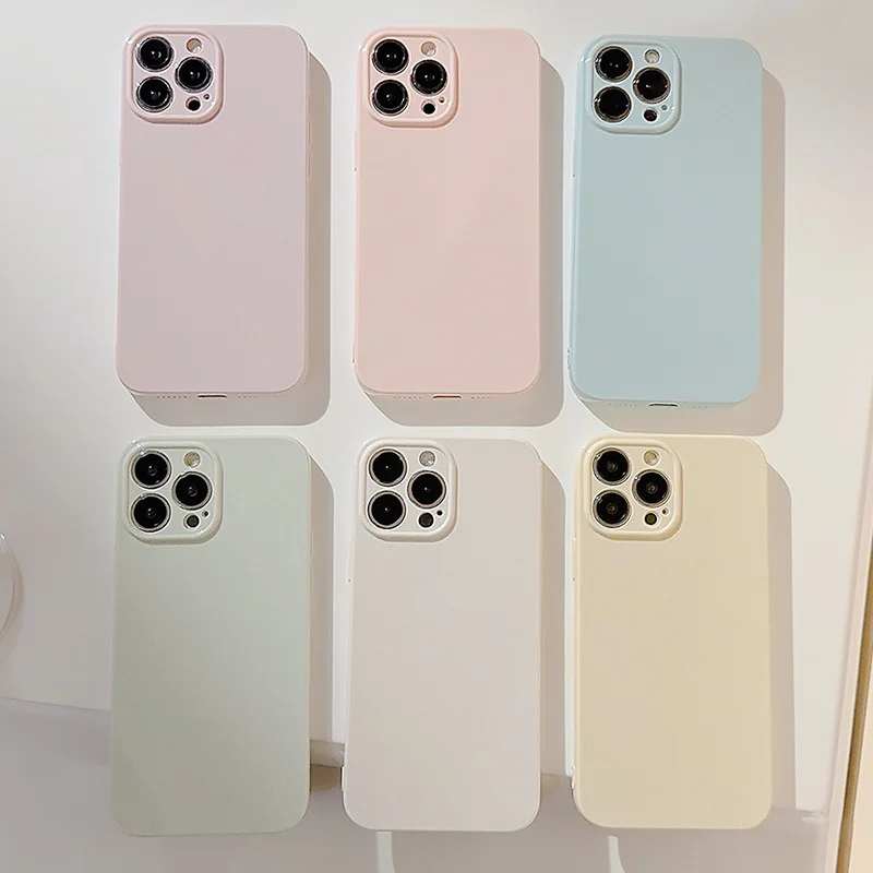 

Luxury Soft Solid Jelly Color Iphone 14 Case Phone Case For Iphone 13 Pro Max 14 12 11 Silicone Back Cover For Iphone 12pro