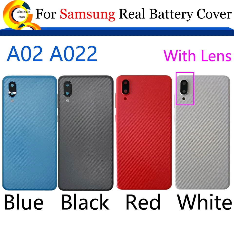 10 шт./лот задняя крышка корпус для Samsung Galaxy A02 A0222 батарейного отсека дверь чехол с