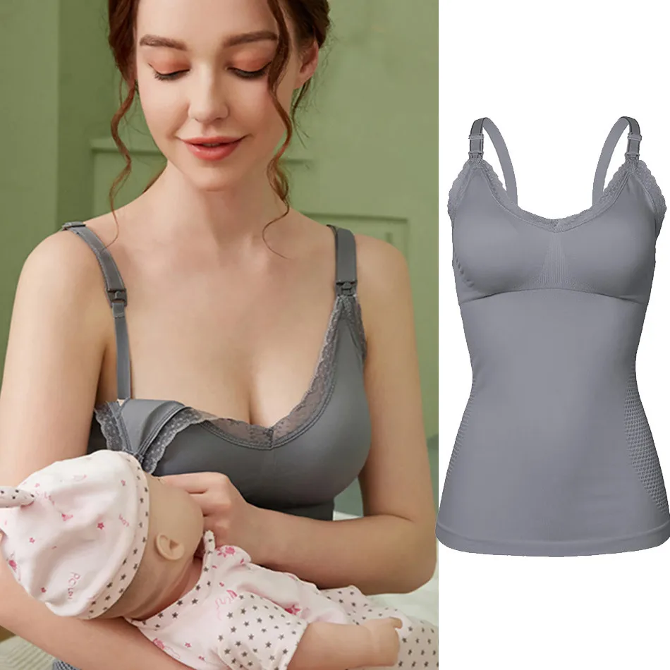 Топы для беременных Бесшовные бюстгальтеры без косточек кормящих матерей