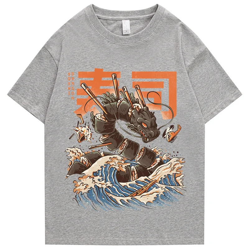 

Men's T-Shirt Designer Cotton 100% Harajuku Fashion Japanese Funny Kanji Dragon Harajuku High Quality Classic Top Lazy Style