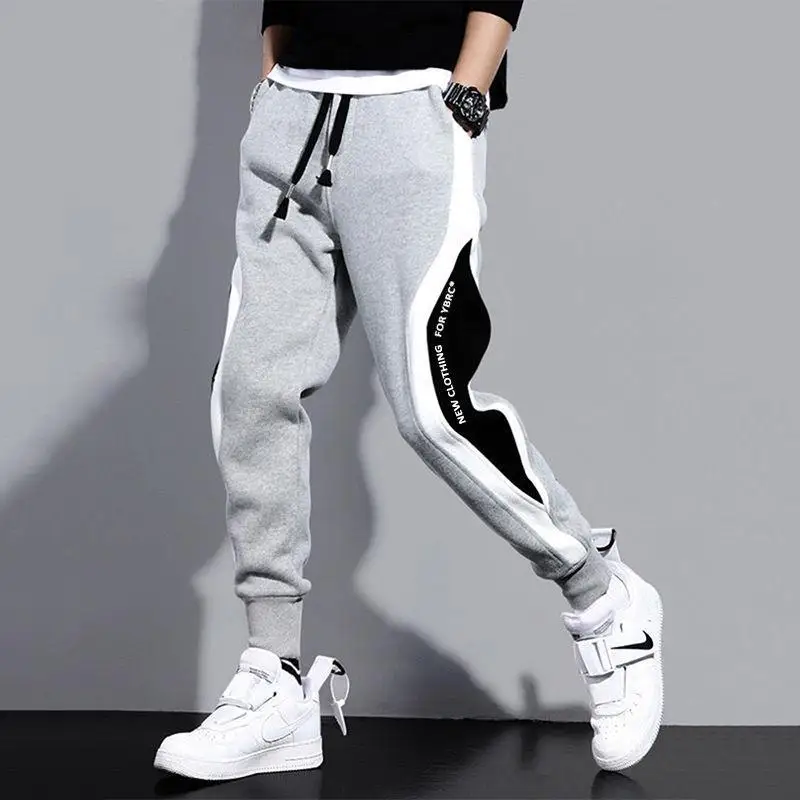 Men's Trousers Autumn Korean Version Plush Lining Jogging Military Cargo Pants Casual Sports Winter Thickened Jogging Pants