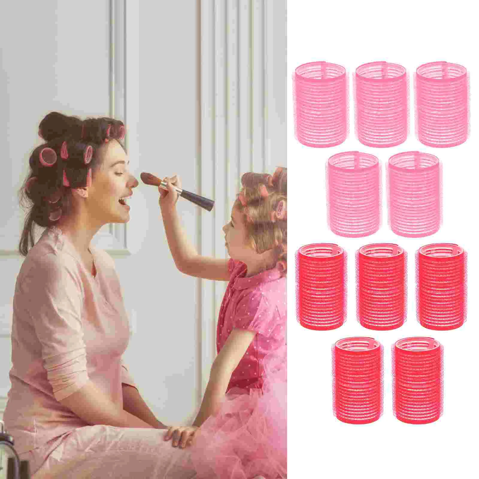 

Hair Rollers Self Curlers Grip Roller Curler Bangs Styling Bang Adhesive Curling Holding Hairdressing Tools Volume Plastic Set