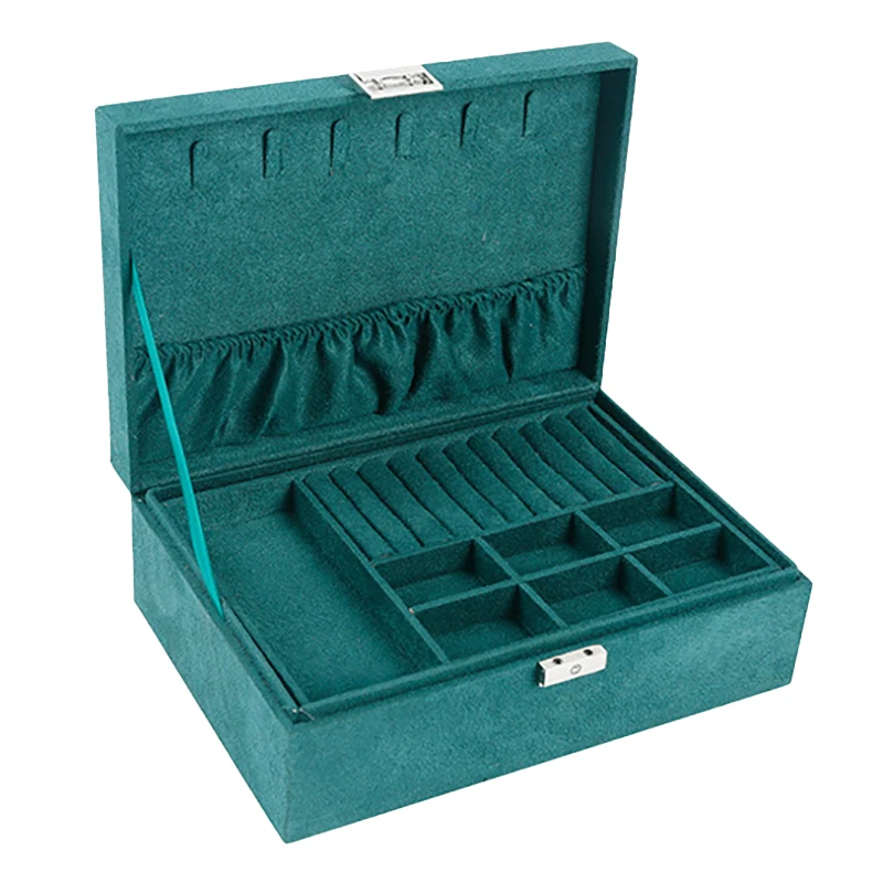 

Flannel Jewelry Storage Box Multi-Function Packaging Box Princess Display Stand With Lock Women Gift