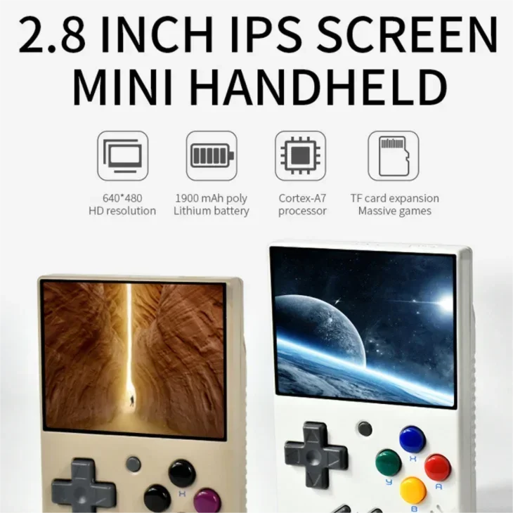 Новые портативные игровые мини-консоли Miyoo V4 2 8 дюйма IPS OCA видеоигры 1900 мАч