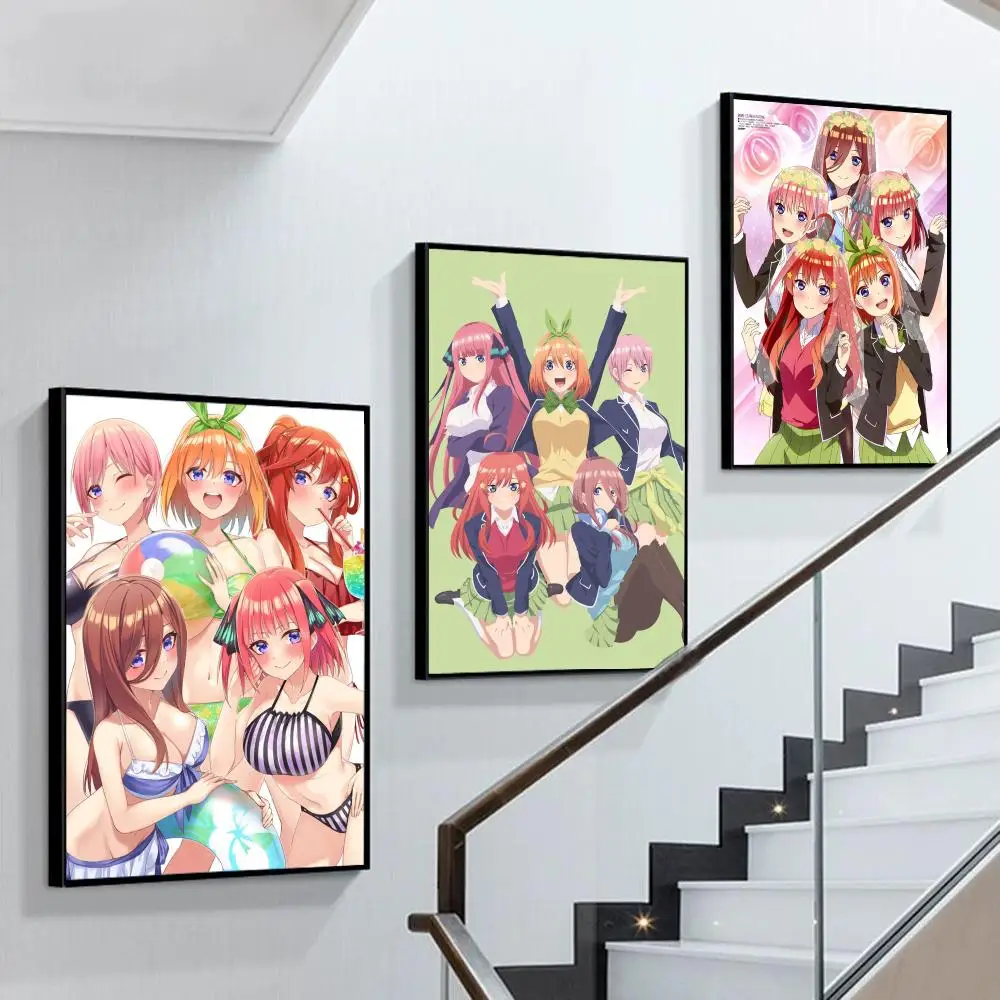

The Quintessential Quintuplets Poster Self-adhesive Art Poster Retro Kraft Paper Sticker DIY Room Bar Cafe Decorative Painting