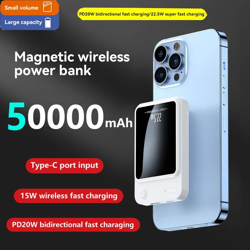 Новый Магнитный внешний аккумулятор магнитный беспроводной для IPhone 12 13 14 15 Pro Max