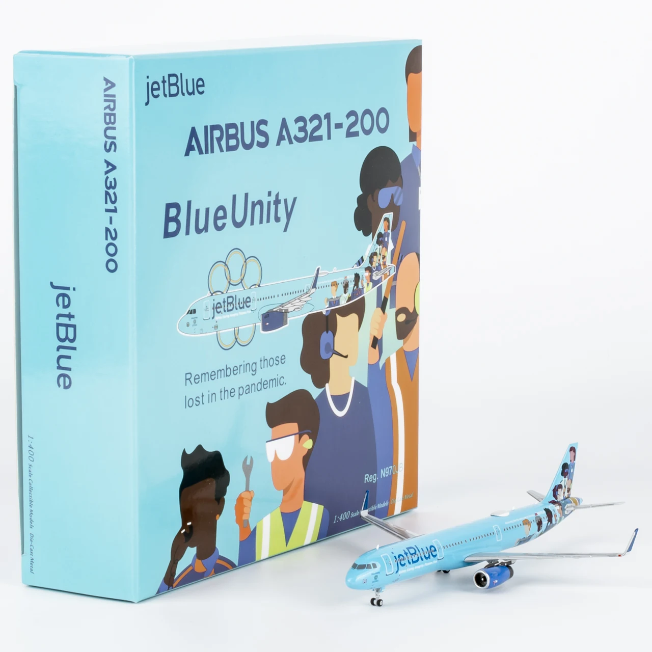 Фото Коллекционный самолет из сплава, подарок, модель NG 1:400 JetBlue Airways Airbus A321-200, литая под давлением модель самолета N970JB №1