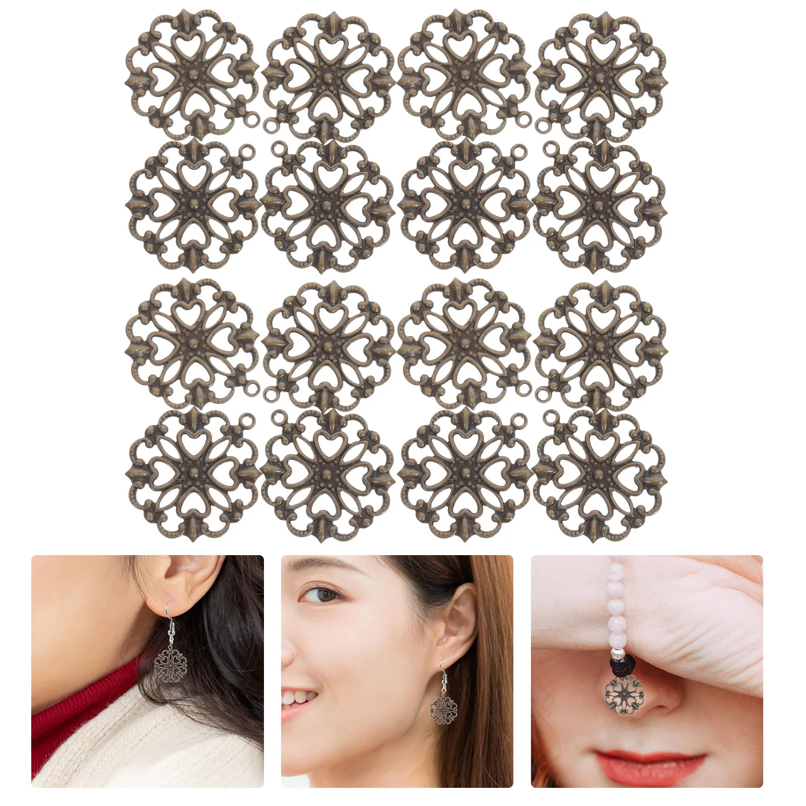 

Flower Pendant Prime Jewelry Crafting Findings DIY Earrings Accessories Making Necklace Pendants