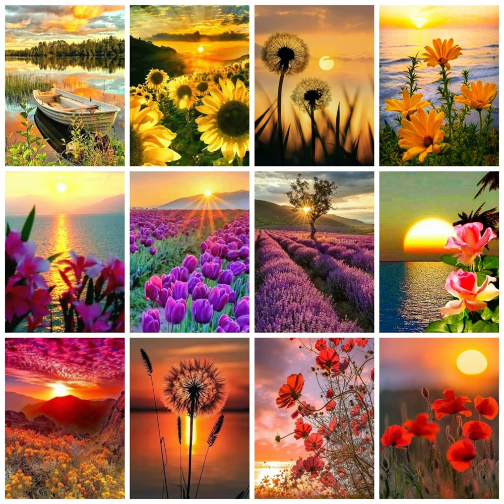 

KAMY YI 5D Diy Custom diamond-painted cross-stitch with simple hand-crafted diamonds under the sun flowers