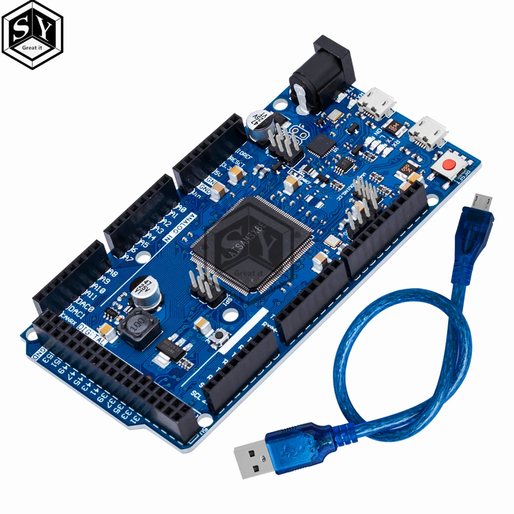 Официальная совместимая плата DUE R3 SAM3X8E 32-битная ARM Cortex-M3/ Mega2560 Duemilanove 2013 для Arduino Due